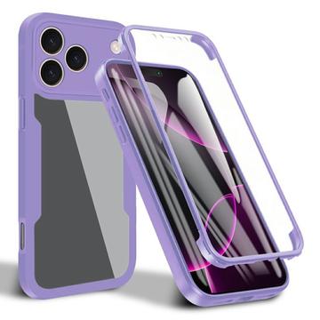 iPhone 17 Pro Max 360 Bescherming Hoesje - Paars / Doorzichtig