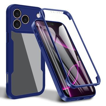 iPhone 17 Pro Max 360 Bescherming Hoesje - Blauw / Doorzichtig