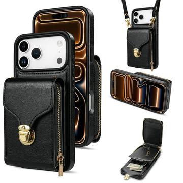 iPhone 17 Pro Max alles-in-één hoesje met portemonnee en riem