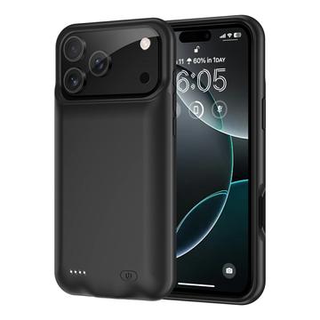 iPhone 17 Pro Max reservebatterijhouder - 6000mAh - Zwart