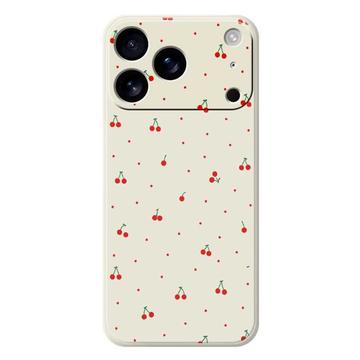 iPhone 17 Pro Max Kersenpatroon TPU hoesje - Beige