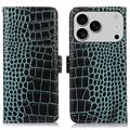iPhone 17 Pro Max Crocodile Series Wallet Leren Hoesje met RFID