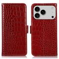 iPhone 17 Pro Max Crocodile Series Wallet Leren Hoesje met RFID