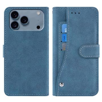 iPhone 17 Pro Max Elegant Retro Portemonnee Hoesje met Roterende Kaarthouder - Blauw