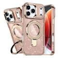 iPhone 17 Pro Max Glitter Hybride Hoesje met Kickstand - MagSafe compatibel - Woestijngoud