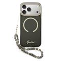 iPhone 17 Pro Max Guess IML Glitter Script Riem hoesje - Compatibel met MagSafe - Zwart