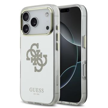 iPhone 17 Pro Max Guess Mirror 4G Glitter Logo Hybride Hoesje - MagSafe Compatibel - Goud