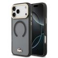 iPhone 17 Pro Max Lacoste Frosted Finish Gold Logo Hybride Hoesje - MagSafe-compatibel - Zwart