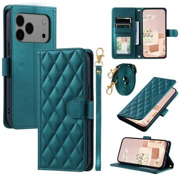 iPhone 17 Pro Max Luxe Gewatteerd Portemonnee Hoesje - Groen