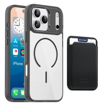 iPhone 17 Pro Max MagSafe hoesje met kaarthouder - Zwart / Doorzichtig