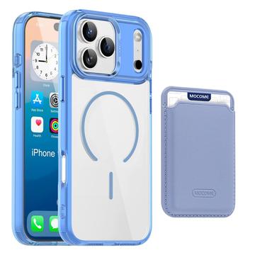 iPhone 17 Pro Max MagSafe hoesje met kaarthouder - Blauw / Doorzichtig