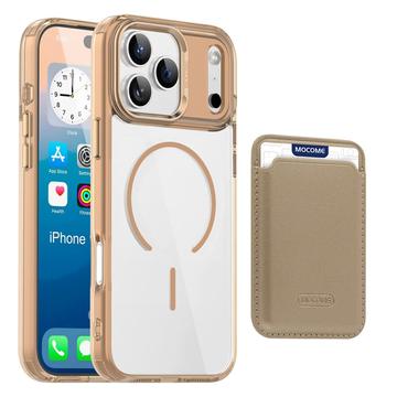 iPhone 17 Pro Max MagSafe hoesje met kaarthouder - Woestijngoud / Doorzichtig