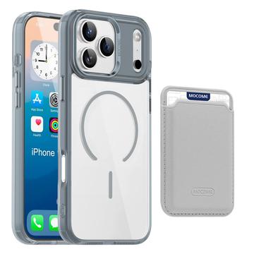 iPhone 17 Pro Max MagSafe hoesje met kaarthouder - Grijs / Doorzichtig