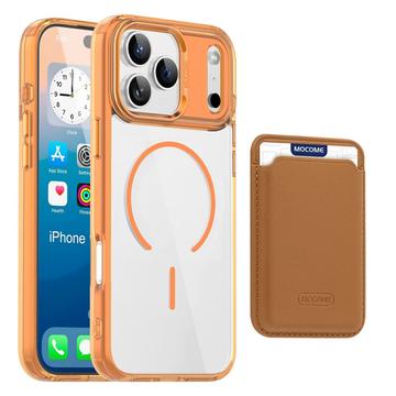iPhone 17 Pro Max MagSafe hoesje met kaarthouder - Oranje / Doorzichtig 