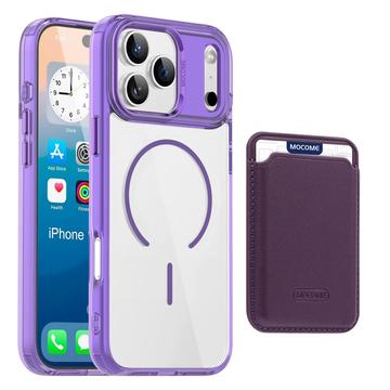 iPhone 17 Pro Max MagSafe hoesje met kaarthouder - Paars / Doorzichtig