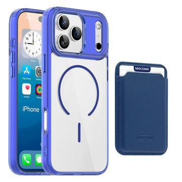 iPhone 17 Pro Max MagSafe hoesje met kaarthouder - Saffier / Doorzichtig