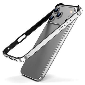 iPhone 17 Pro Max Metalen-bumper met opstaande randen - Zilver