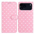 iPhone 17 Pro Max Polka Dot-patroon Portemonnee Hoesje - Roze