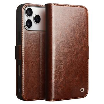 iPhone 17 Pro Max Qialino Classic Wallet Leren Hoesje - Donkerbruin