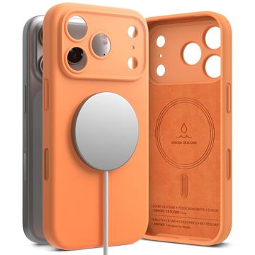 iPhone 17 Pro Max Ringke Vloeibare Siliconen MagSafe Hoesje - Mandarijn
