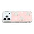iPhone 17 Pro Max Sprankelende Liefde en Parel Hybride Hoesje - Roze