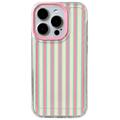 iPhone 17 Pro Max hybride hoesje met streepjespatroon - roze