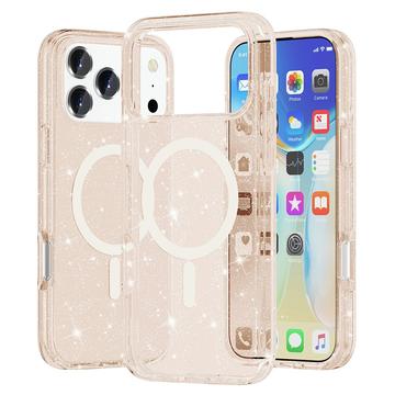 iPhone 17 Pro Max Stylish Glitter Series Hybride Hoesje - MagSafe-compatibel - Goud