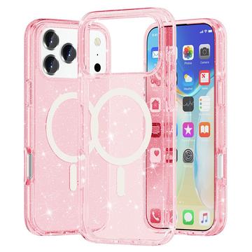 iPhone 17 Pro Max Stylish Glitter Series Hybride Hoesje - MagSafe-compatibel - Roze