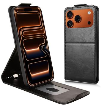 iPhone 17 Pro Max Verticale Flip Hoesje met standaard - Zwart