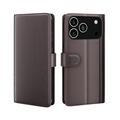 iPhone 17 Pro Max Leren Wallet Hoesje met Statief - Bruin
