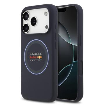 iPhone 17 Pro Oracle Red Bull Racing Blue Ring Liquid Siliconen Hoesje - MagSafe compatibel - Marine