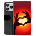 iPhone 17 Pro Premium Portemonnee Hoesje - Hart Silhouet