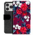 iPhone 17 Pro Premium Portemonnee Hoesje - Vintage Bloemen
