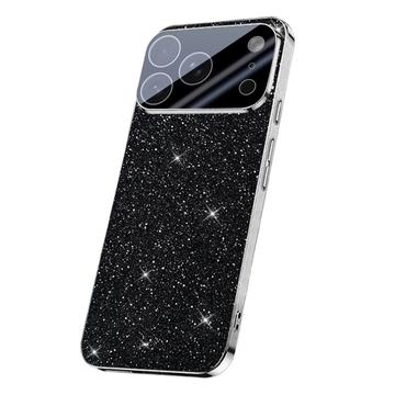 iPhone 17 Pro Sprankelende Glitter Hybride Hoesje - Zwart