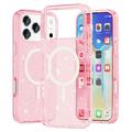 iPhone 17 Pro Stylish Glitter Series Hybride Hoesje - MagSafe-compatibel - Roze