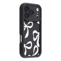 iPhone 17 Pro Stijlvol Schokbestendig TPU Hoesje met Opstaande Randen - Zwart / Grote strik