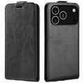iPhone 17 Pro Verticale Flip Hoesje met Kaartsleuf - Zwart