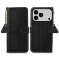 iPhone 17 Pro Leren Portemonnee Hoesje met RFID - Zwart
