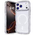 iPhone 17 Pro Wave-Edge Laser Glitter MagSafe hoesje - Doorzichtig