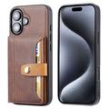 iPhone 17 Retro Style Hoesje met Portemonnee - Bruin