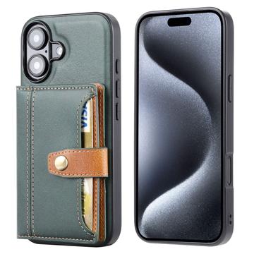 iPhone 17 Retro Style Hoesje met Portemonnee - Groen