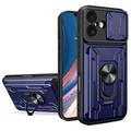 iPhone 17 Roterende ring hybride hoesje met camera schild - Blauw