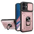 iPhone 17 Roterende ring hybride hoesje met camera schild - Rose Gold