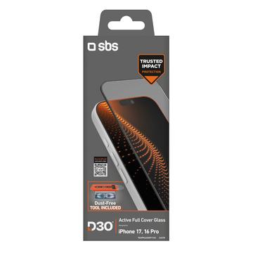 iPhone 17/16 Pro SBS D3O Active Full Cover Glazen Screenprotector met frame