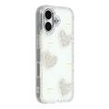 iPhone 17 Sprankelende Liefde en Parel Hybride Hoesje - Wit