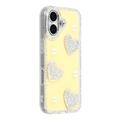 iPhone 17 Sprankelende Liefde en Parel Hybride Hoesje - Geel