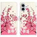 iPhone 17 Style Series Portemonnee Hoesje - Roze Bloemen