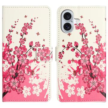 iPhone 17 Style Series Portemonnee Hoesje - Roze Bloemen