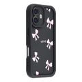 iPhone 17 Stijlvol Schokbestendig TPU Hoesje met Opstaande Randen - Zwart / strik
