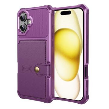 iPhone 17 TPU Hoesje met Kaarthouder - Paars